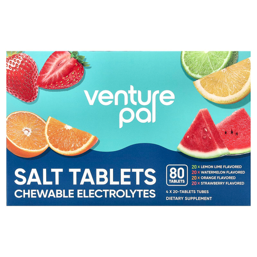Venture Pal, быстрорастворимые таблетки с электролитами, ассорти, 80 таблеток