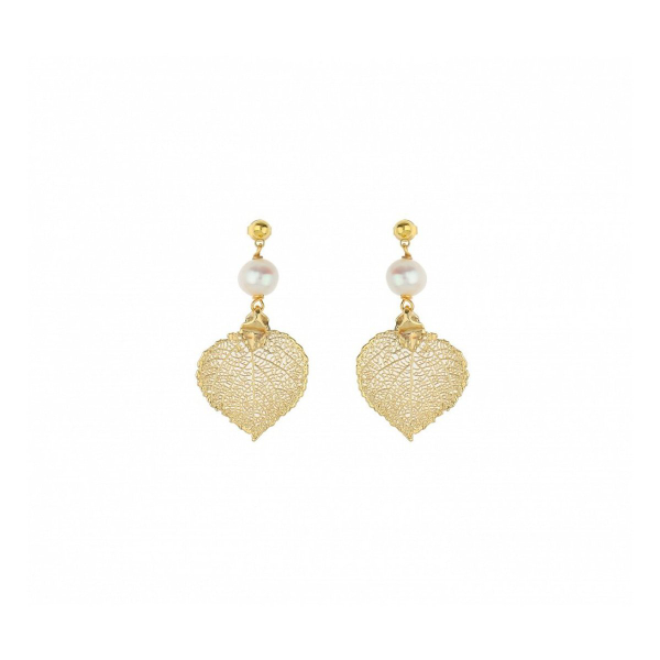 Серьги листья Ester Bijoux Денежное дерево OR925-G BR