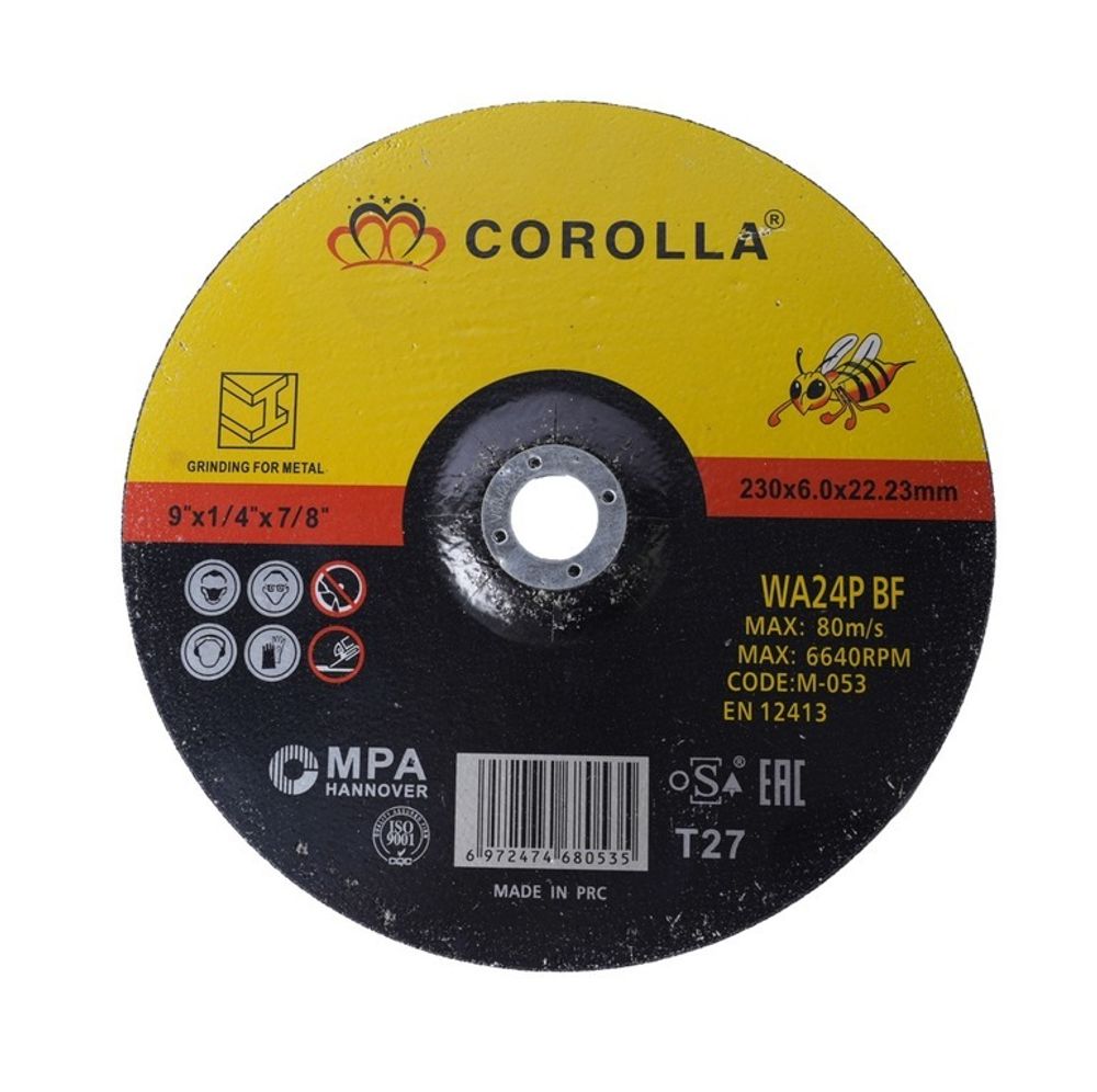 ДИСК ШЛИФОВАЛЬНЫЙ COROLLA 230*6*22,2ММ MS-53230