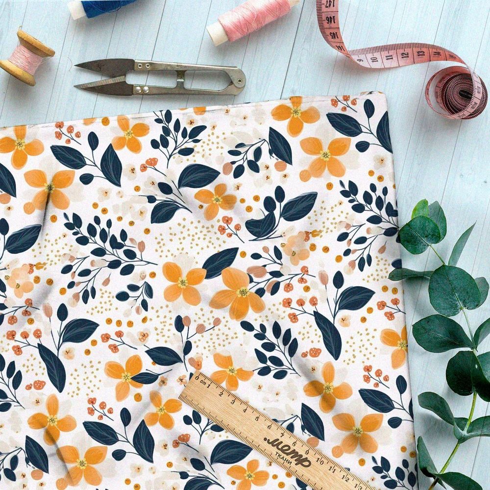 Ткань премиум мембрана лесные цветы