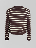 Кардиган F7639-3 в полоску с длинным рукавом на пуговицах