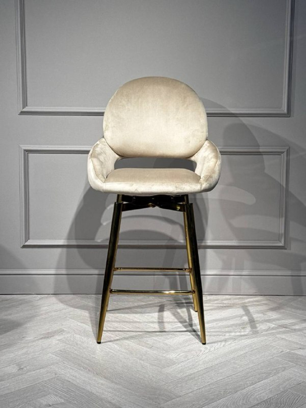 Стул барный Ist Casa Виола, 55х46х105 см, бежевый, золото