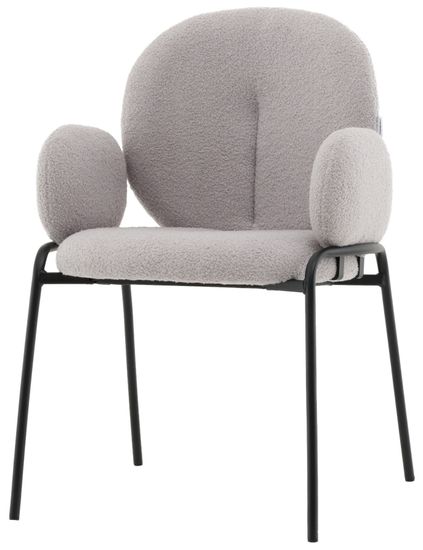 Стул с подлокотниками Molly букле светло-серый