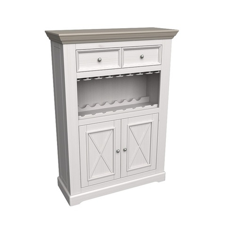 Комод-бар «Форест» 2 двери 2 ящика белый воск/антрацит