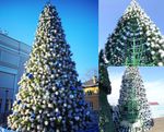 уличная большая елка каркасная, хвоя леска