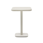 Уличный стол Dina высокий белый из цемента и стали со столешницей 70х70 см