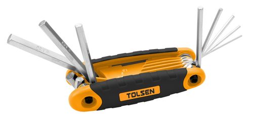 TOLSEN (TT20098) Набор шестигранников, 5/64"-1/4" мм, дюймовые, складной, 9 предметов
