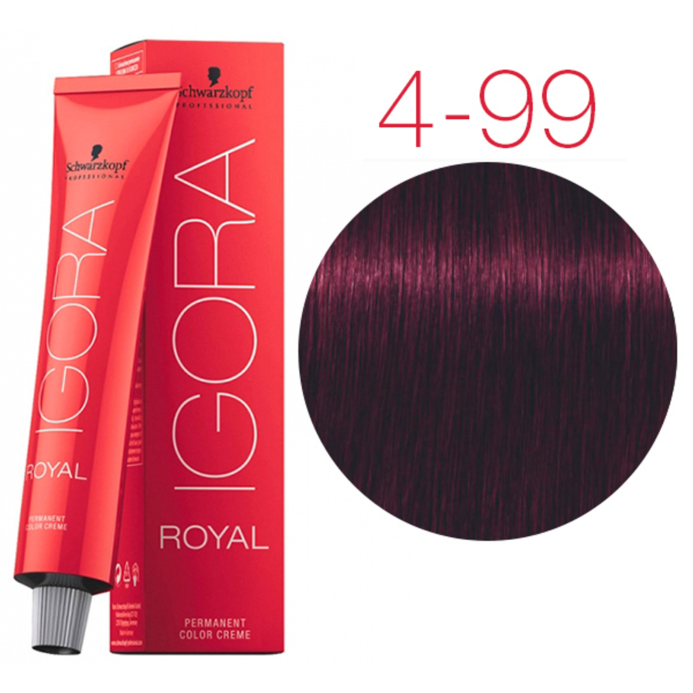 Краска для волос Igora Royal 4-99 Средний коричневый фиолетовый экстра Schwarzkopf Professional, 60 мл