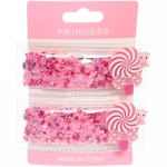 Зажимы для волос детские 2шт «Confetti», вкусняшки, микс 6 цветов, 7*2см