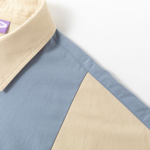 Сорочка Puff песочный/пыльно-синий - фото 10