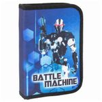 Пенал с наполнением BRAUBERG, 1 отделение, 1 откидная планка, 24 предмета, полиэстер, 21х14 см, "Robot", 270320