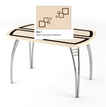 Стол Паук раздвижной В5, фпеч (1100*700*400) К6, КРОМКА: ваниль / Хром