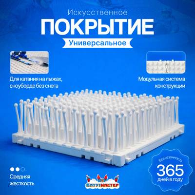 Всесезонное щеточное покрытие для лыж и сноуборда 50 м² Универсальное