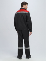 Костюм Лигор-1 СОП (тк.Смесовая,210) брюки, черный/красный