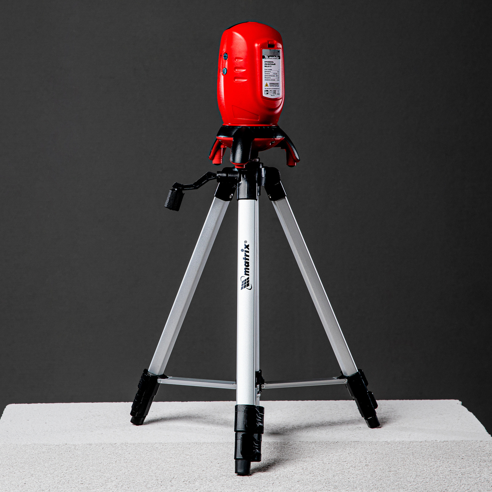 Уровень лазерный ML01T, дальность 10 м, точность ± 0,5 мм, / 1 м, длина волны 650 нм, проекция 1 вертикальная 1 горизонтальная плоскость, резьба под штатив 5/8", штатив в комплекте Matrix