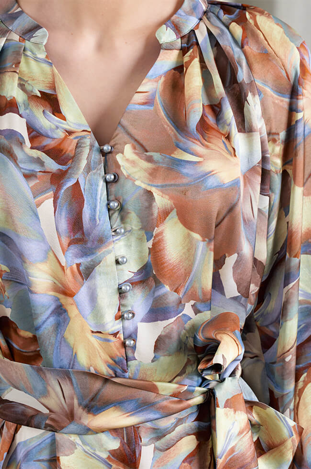 51500 Платье женское (серо-голубой принт)