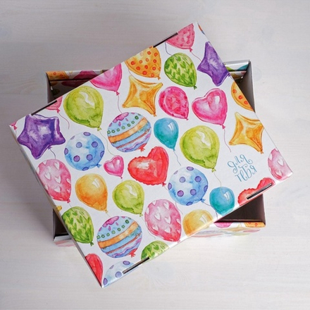 Коробка подарочная складная, упаковка, «Яркие шары», 31×25.5×16 см