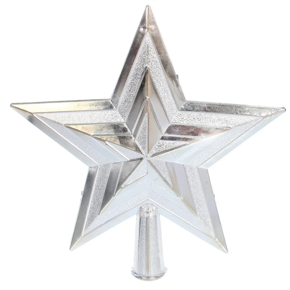 Звезда на елку «Мерцание» 22*27 см, Серебро