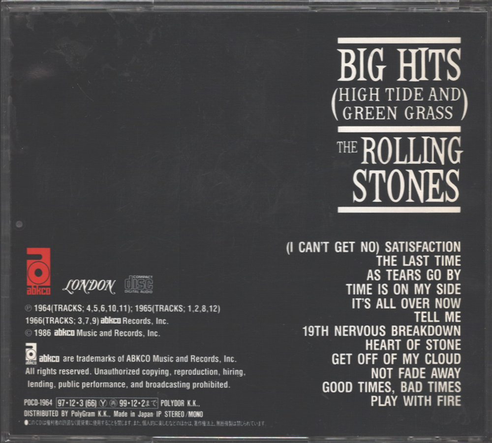 The Rolling Stones / Big Hits (High Tide And Green Grass)(CD)