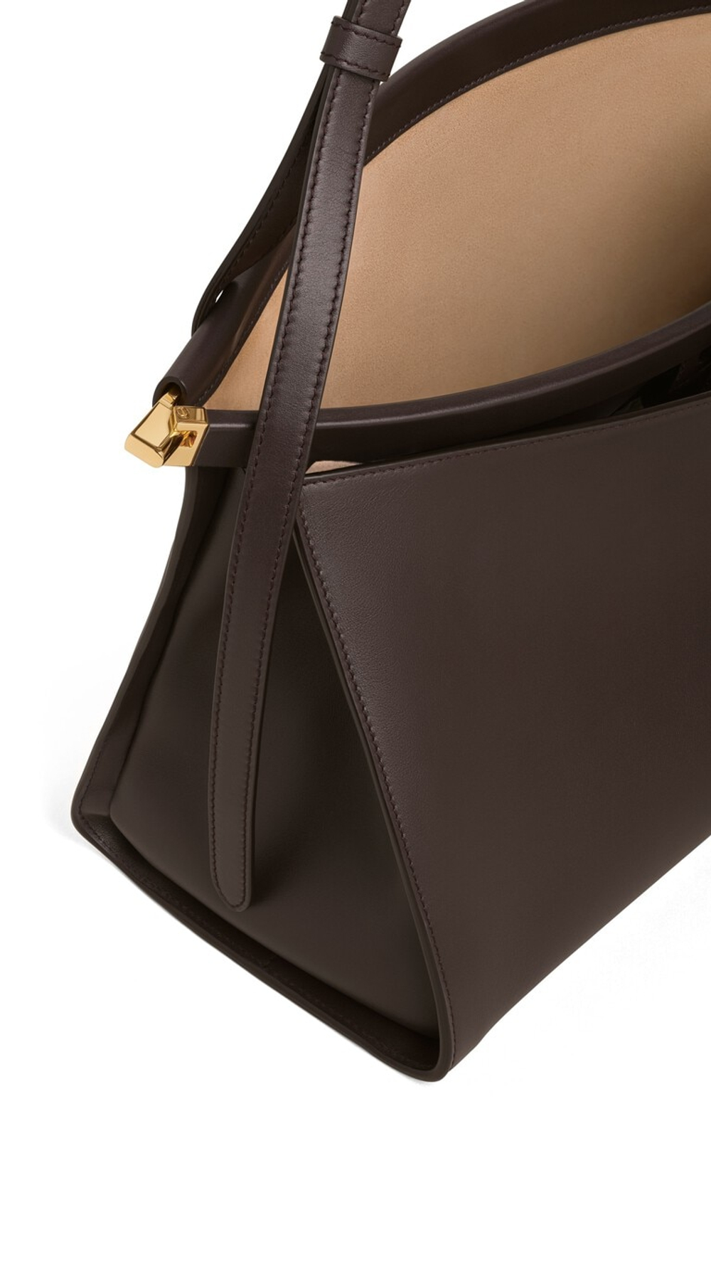 ALAÏA СУМКА LE CLICK POCKET 35 ИЗ ТЕЛЯЧЬЕЙ КОЖИ, ТЕМНО-КОРИЧНЕВЫЙ