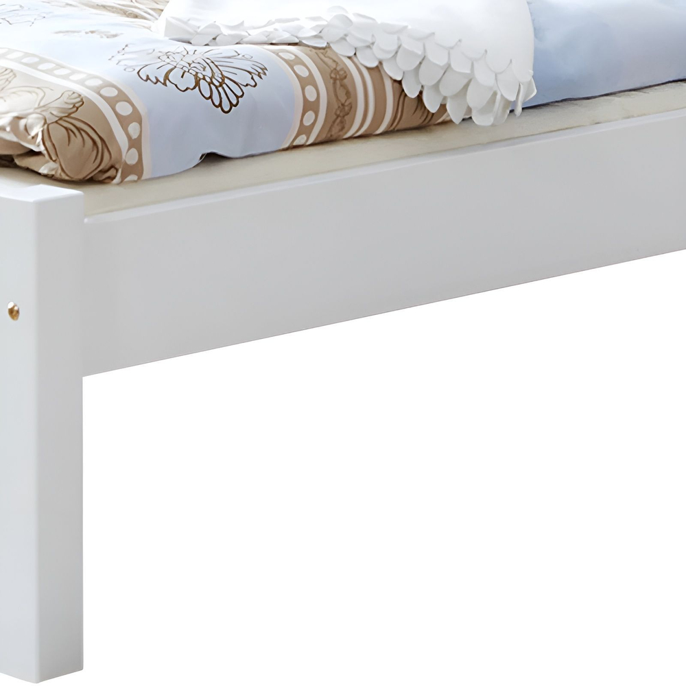 Кровать 90х200, Бора, детская, односпальная, для взрослых, из массива дерева, с основанием, белый, Dipriz