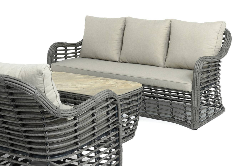 "Ницца" лаунж-зона из искусственного ротанга, цвет бронзовый