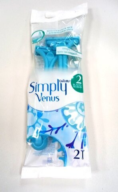SIMPLY VENUS 2 Бритвы одноразовые для женщин 2шт