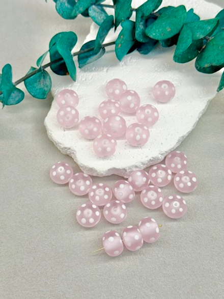 Стеклянные бусины лэмпворк 12*15 мм "Сахарная вата" 2 штуки