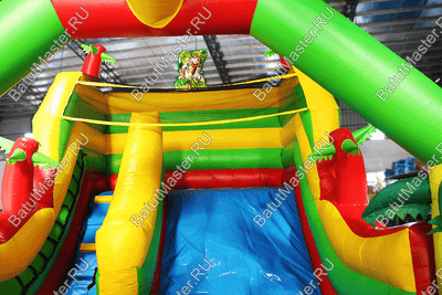 Батут с горкой "В гостях у жирафа", 8*4*5 м