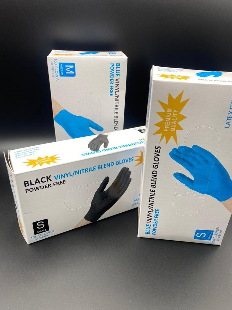 Перчатки нитриловые неопудренные S 100 шт черные