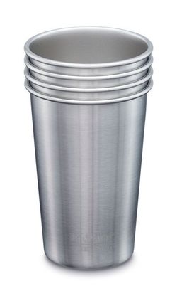 Набор одностенных стаканов Klean Kanteen Steel Pint 16oz (473 мл) Brushed Stainless, 4 шт