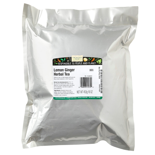 Frontier Co-op, травяной чай, лимон и имбирь, 453 г (16 унций)