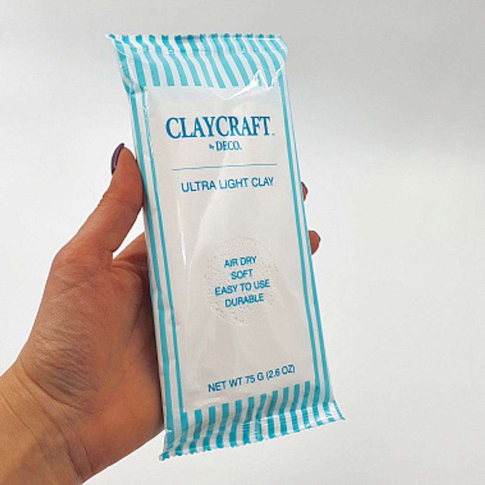 Полимерная самоотвердевающая зефирная глина для лепки Ultra Light Clay (Белая, 75 гр, Япония) Ультра