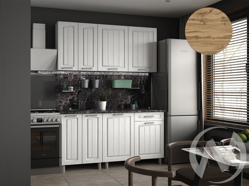 Кухня Лаура 1.6м (корпус белый/клен белый) 26мм дуб вотан