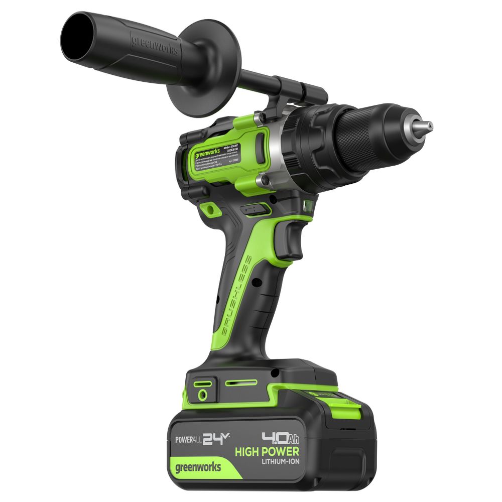 Дрель-шуруповерт ударная акк. Greenworks GD24DD140, 24V,б/щет,70/140Нм,Anti-kickback,1x4Ач,ЗУ,кор (3707607CUB)