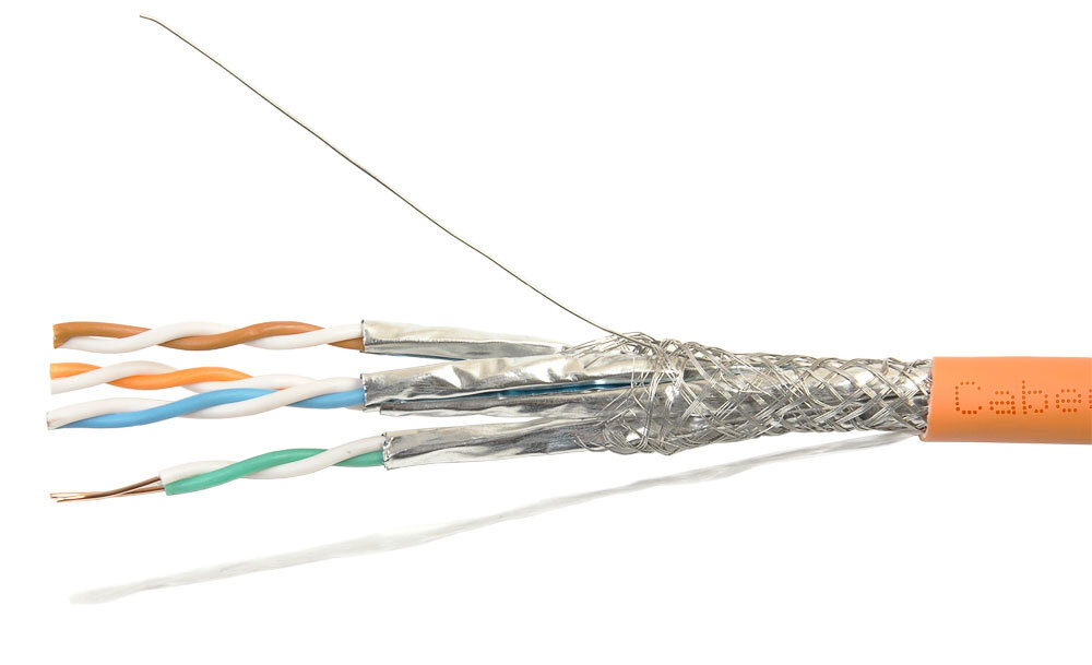 Кабель витая пара S/FTP 7A кат. 4 пары Cabeus SSTP-4P-Cat.7a-SOLID-IN-LSZH