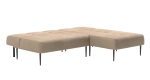 Monaco диван-кровать с шезлонгом, без подлокотников, бархат бежевый 5