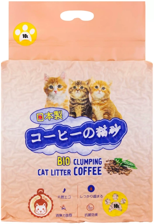 HAKASE AREKKUSU Наполнитель комкующийся биоразлагаемый Кофе, 10 л