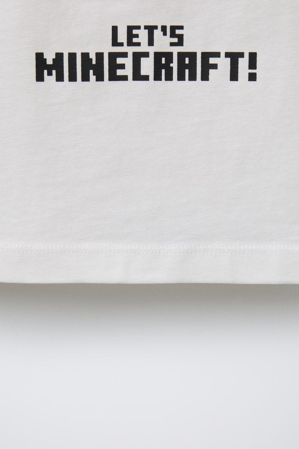 ZARA ФУТБОЛКА С ПРИНТОМ MINECRAFT © MOJANG AB. ™, ЖЕЛТОВАТО-БЕЛЫЙ