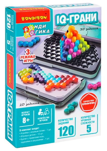 Детская логическая настольная игра "IQ-грани" Bondibon
