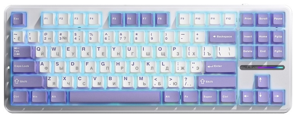 Клавиатура AULA F87 WHITE-PURPLE белый