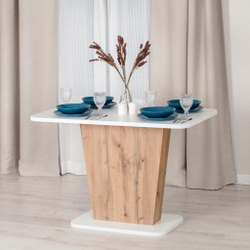 Стол обеденный GENT ЛДСП, 110-145x68,6x75,5 см, Дуб вотан/Белый