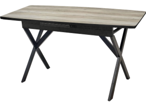 Стол Lerosco-07 3027 мрамор белый , кромка черный, опора  черный RAL 9005 LEROSCO