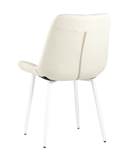 Стул Флекс велюр светло-бежевый белые ножки 4 шт.