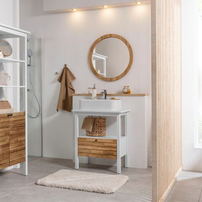 Зеркало круглое Миллиси 70х70 см из массива дуба