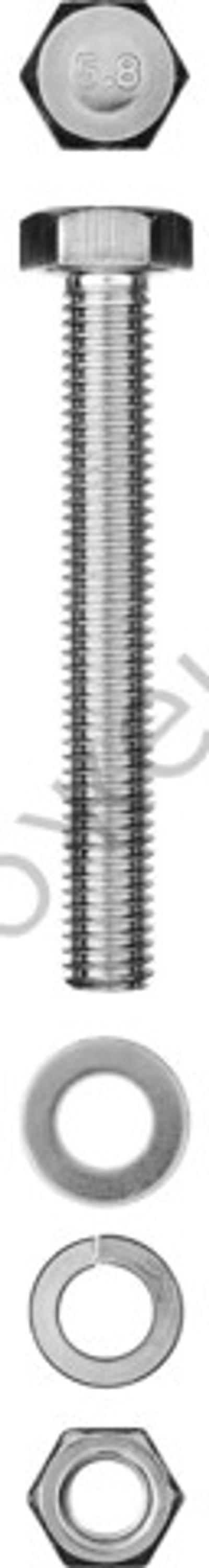 ЗУБР DIN 933 M10 x 80 мм, болт с гайкой и шайбами, 2 шт (303436-10-080)
