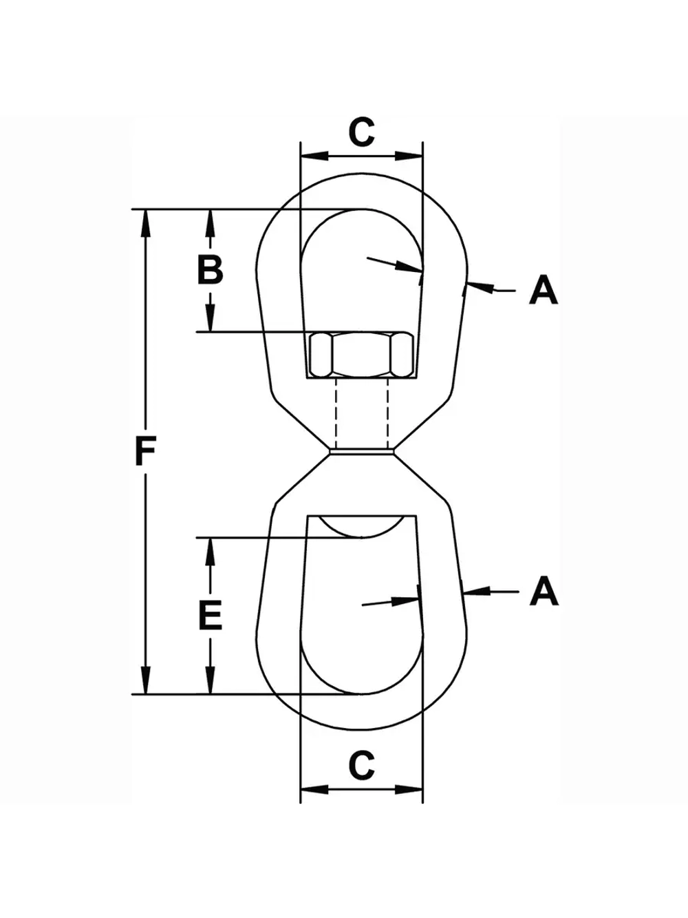 Вертлюг такелажный петля-петля 1" (5500кг)