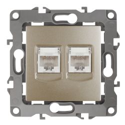 Розетка ЭРА Серия 12 12-3108-04 информационная двойная 2XRJ45 IP20 шампань