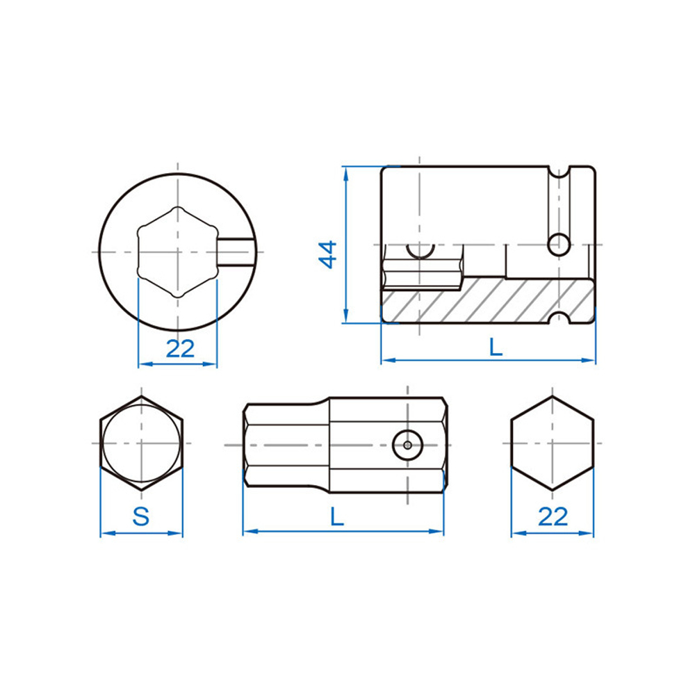 Набор ударных вставок (бит), HEX, 10-32 мм, 11 предметов KING TONY 6411MP