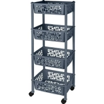 Этажерка Keeplex Light на колесиках четырехсекционная прямоуг. 37х93,5cм космический се